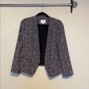 LOFT Black and White Speckled Blazer